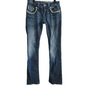 Miss Me Boot Low Rise Distressed  Womens Jeans Size 27x33